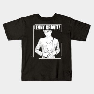 Lenny Kravitz // white retro Kids T-Shirt